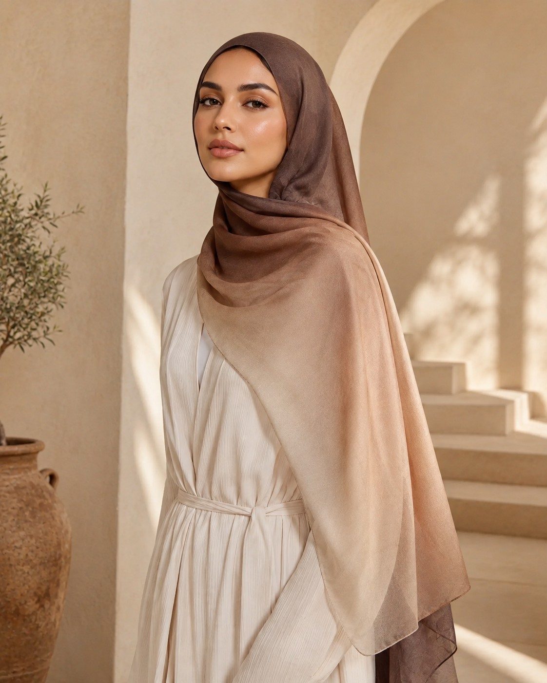 30s print modal chocolate mocha ombre hijab wholesale manufacturer China OEM